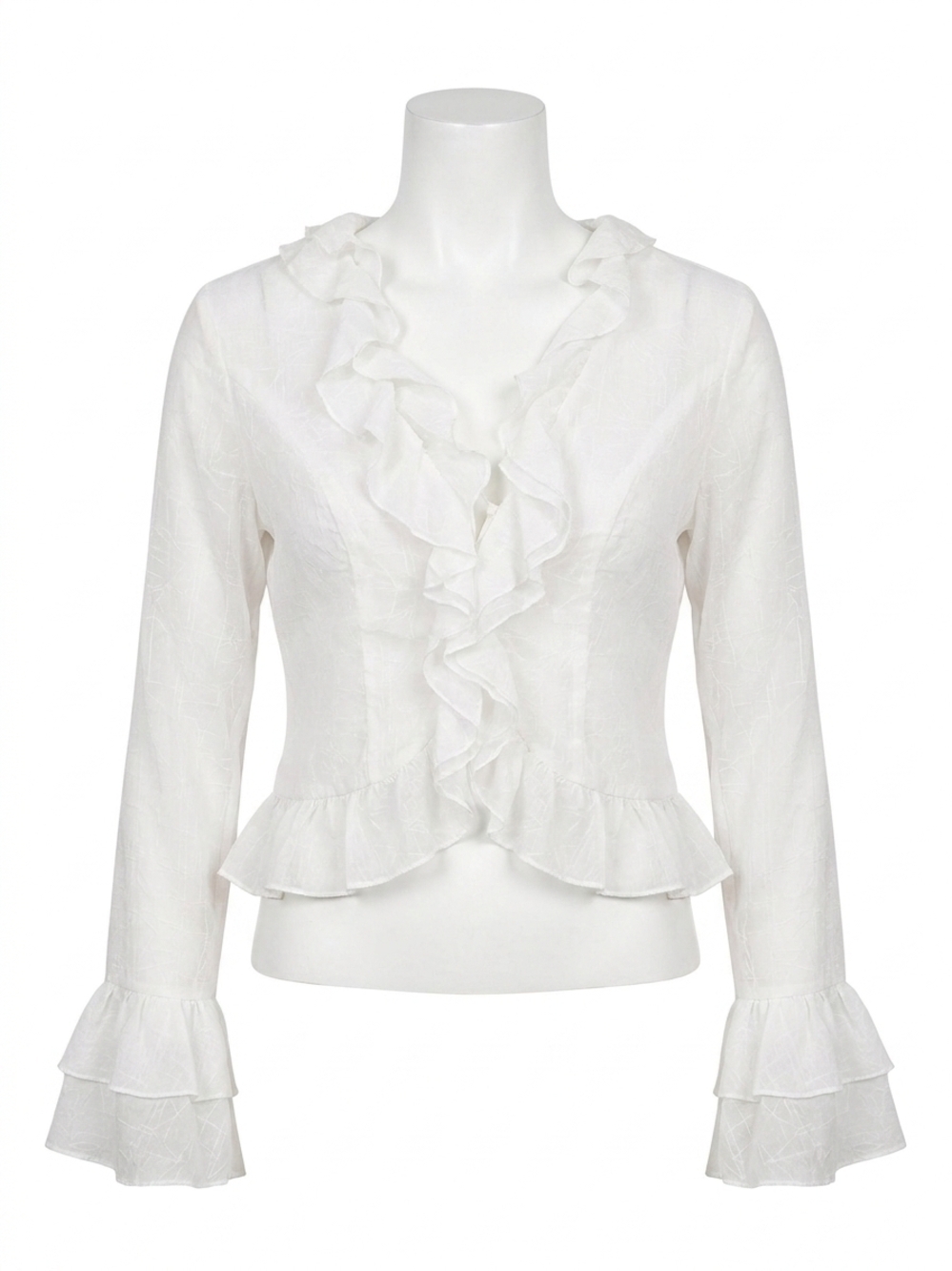NEW APRICOT ruffle tie up crop top in white